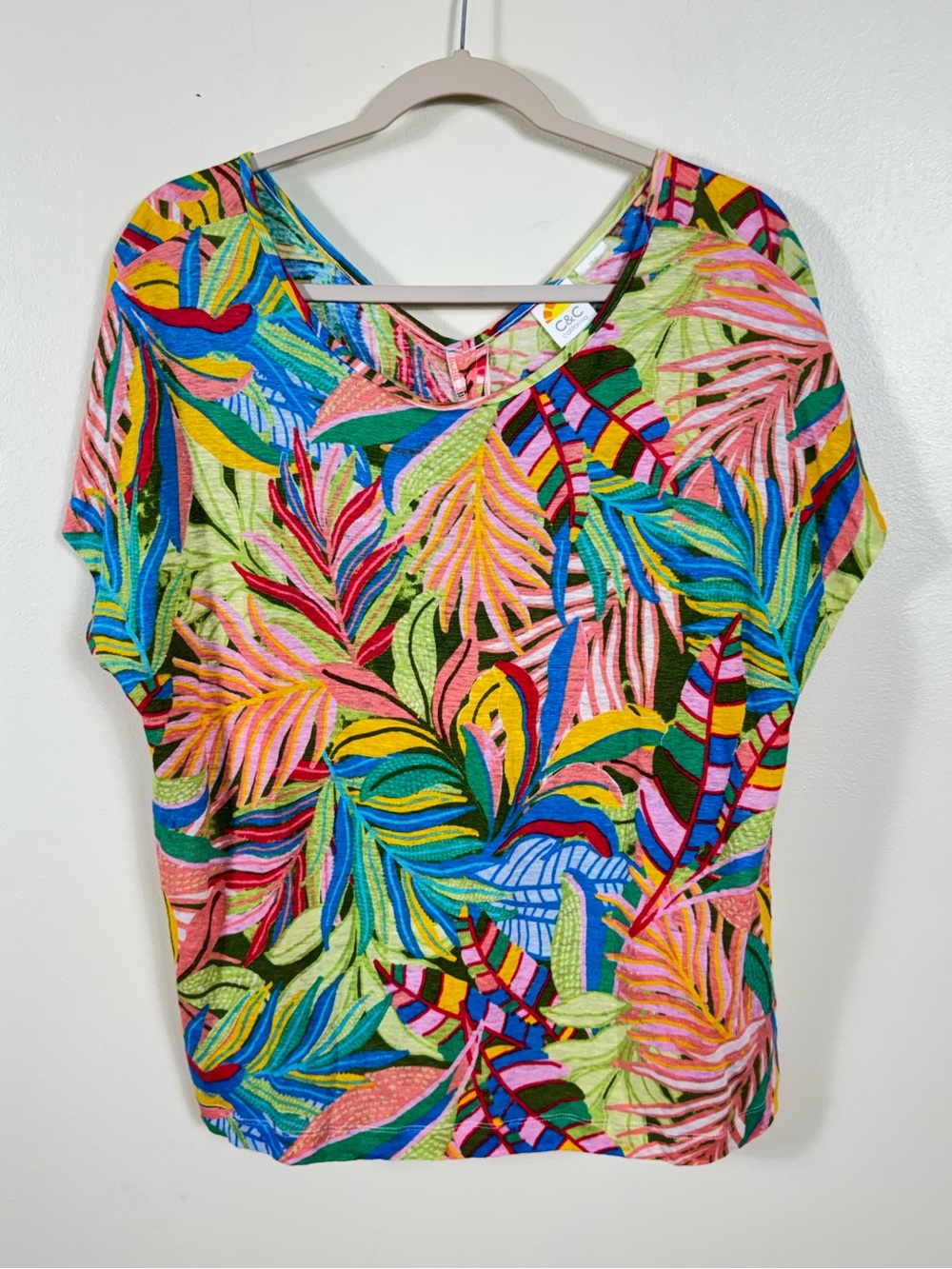 C & C California Floral Top XL Coastal Euro Summer Beachy
